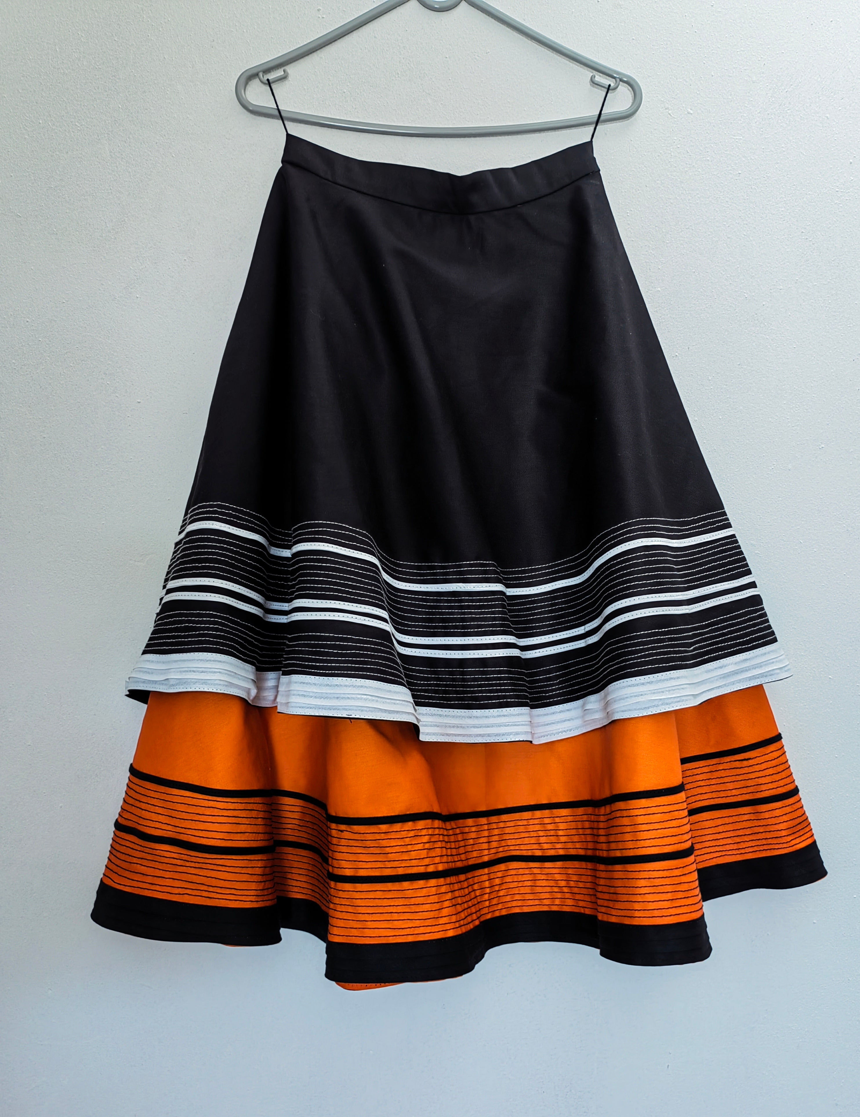 Orange and black mbhaco skirt (Available on Pre-order)